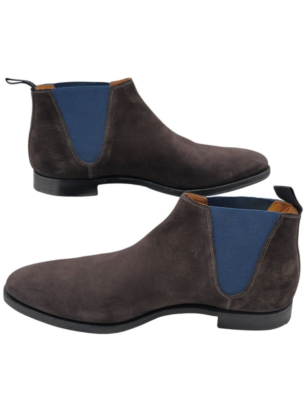 Crockett and Jones Mens Size 10 England Brown Navy Suede Chelsea Boots Shoes 9UK - Picture 4 of 13